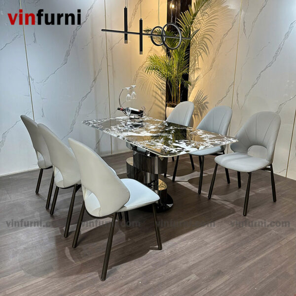 Bộ bàn ăn nhập khẩu chân trụ xếp độc đáo BA11 - Ảnh 7