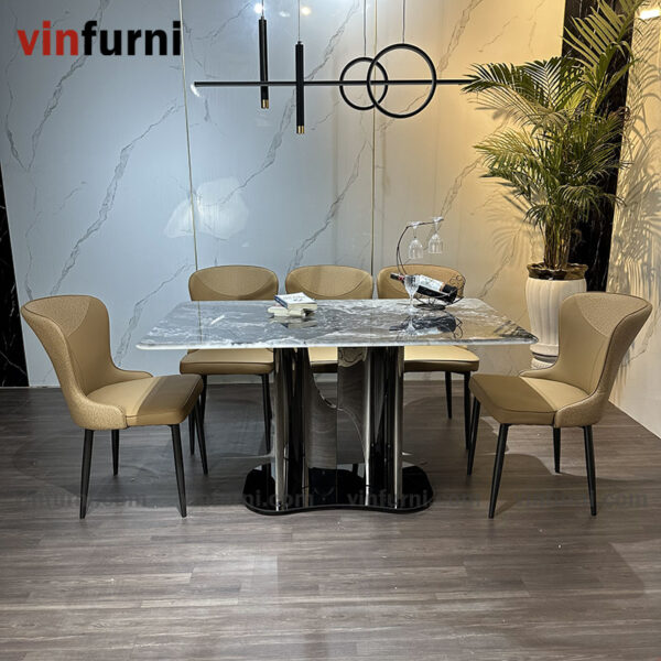 Bộ bàn ăn nhập khẩu mặt đá nhiều mẫu ghế BA03