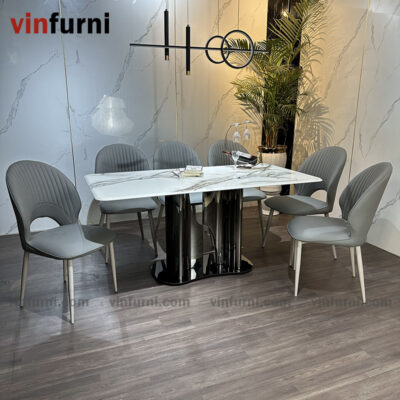 Bộ bàn ăn nhập khẩu mặt đá nhiều mẫu ghế BA03