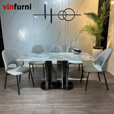 Bộ bàn ăn nhập khẩu mặt đá nhiều mẫu ghế BA03