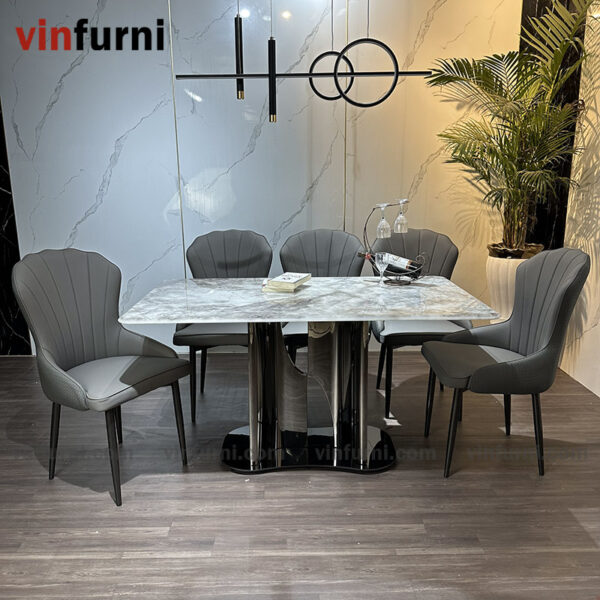 Bộ bàn ăn nhập khẩu mặt đá nhiều mẫu ghế BA03