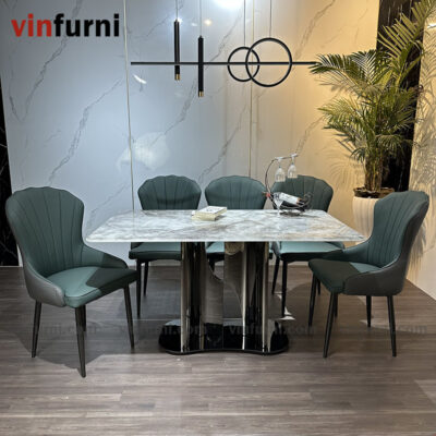 Bộ bàn ăn nhập khẩu mặt đá nhiều mẫu ghế BA03