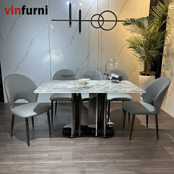 Bộ bàn ăn nhập khẩu mặt đá nhiều mẫu ghế BA03