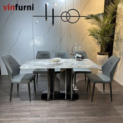Bộ bàn ăn nhập khẩu mặt đá nhiều mẫu ghế BA03
