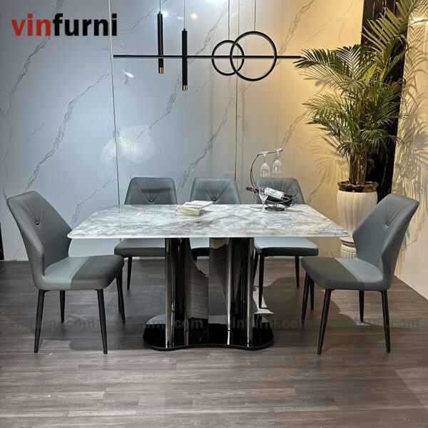 Bộ bàn ăn nhập khẩu mặt đá nhiều mẫu ghế BA03