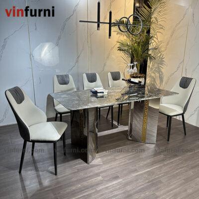 Bộ bàn ghế ăn mặt đá nhập khẩu giá tốt BA07