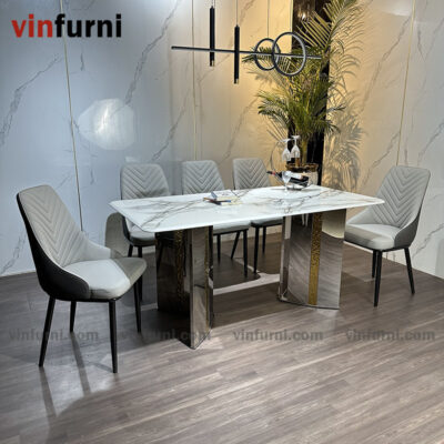 Bộ bàn ghế ăn mặt đá nhập khẩu giá tốt BA07