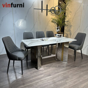 Bộ bàn ghế ăn mặt đá nhập khẩu giá tốt BA07