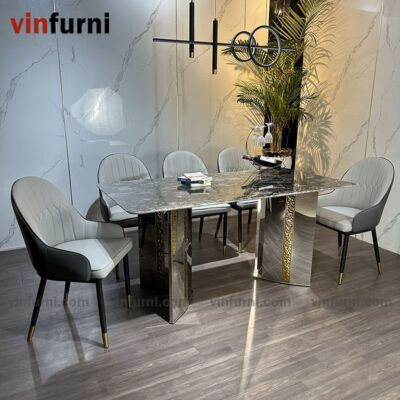 Bộ bàn ghế ăn mặt đá nhập khẩu giá tốt BA07