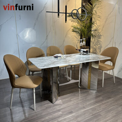 Bộ bàn ghế ăn mặt đá nhập khẩu giá tốt BA07