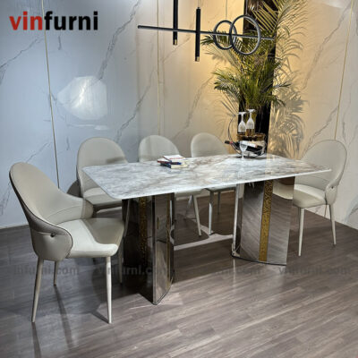 Bộ bàn ghế ăn mặt đá nhập khẩu giá tốt BA07