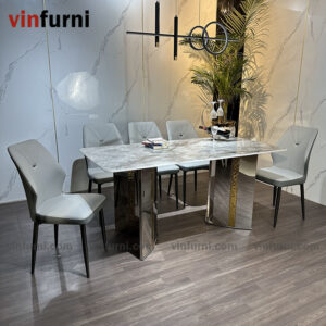Bộ bàn ghế ăn mặt đá nhập khẩu giá tốt BA07