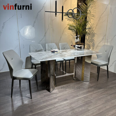 Bộ bàn ghế ăn mặt đá nhập khẩu giá tốt BA07