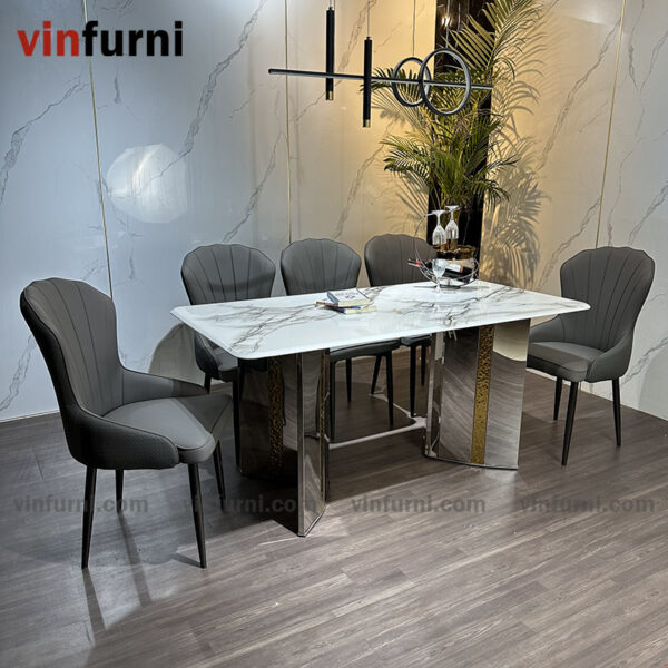 Bộ bàn ghế ăn mặt đá nhập khẩu giá tốt BA07